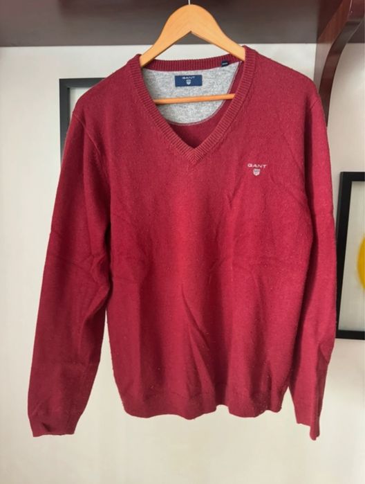 Gant | Bordeaux V-Neck Sweater | Size M