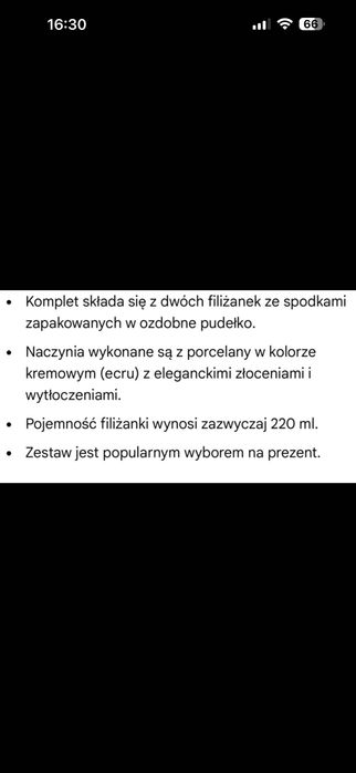Komplet filiżanek Artpol Casablanca