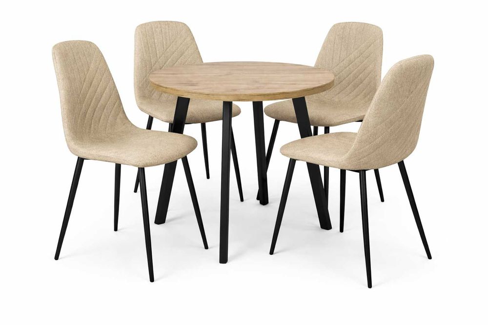 (260WN) Stół okrągły rozkładany + 4 krzesła, nowe okazja 1160 zł