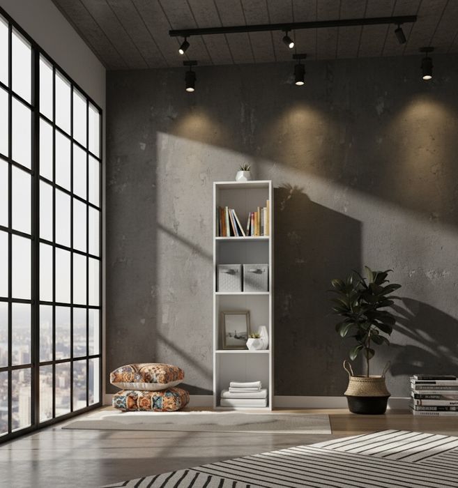 Estante branca moderna - 35,2×137,2×30 cm (nova)