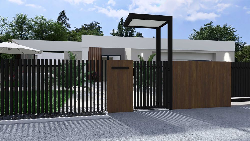 Ogrodzenie Grzebieniowe Pionowe nowoczesne ogrodzenie - Vertical