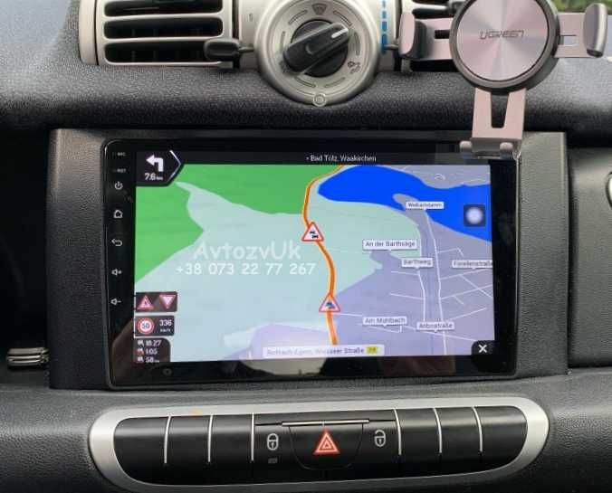 Магнитола SMART Mercedes Benz GPS USB Смарт 2 дин CarPlay Android 15