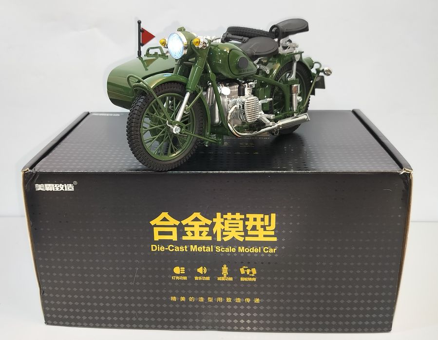 УРАЛ М-72 модель мотоцикла СССР 1:9 Металл Звук Свет