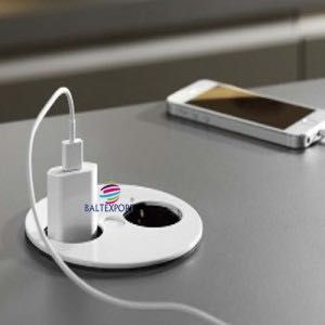 Caixa 2 tomadas elétrica para tampo de mesa embutir Novo