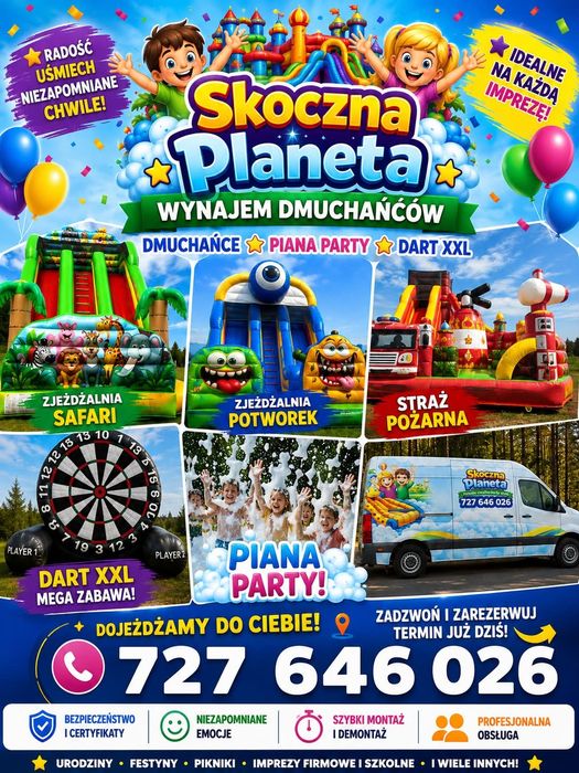 Wynajem dmuchana zjeżdżalnie, dmuchaniec,  zamek