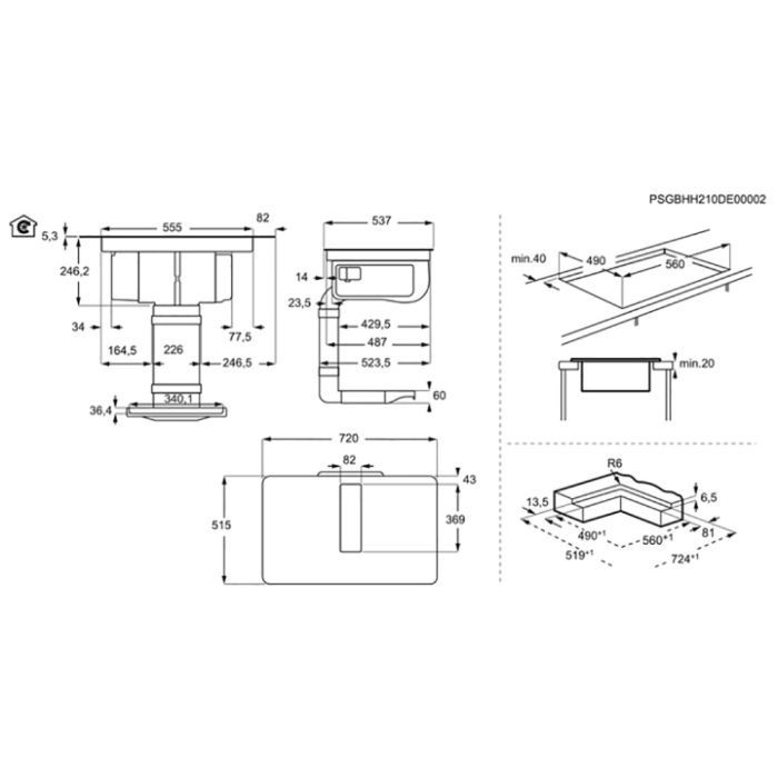 Płyta indukcyjna z okapem  AEG IDE74243IB Nowa.