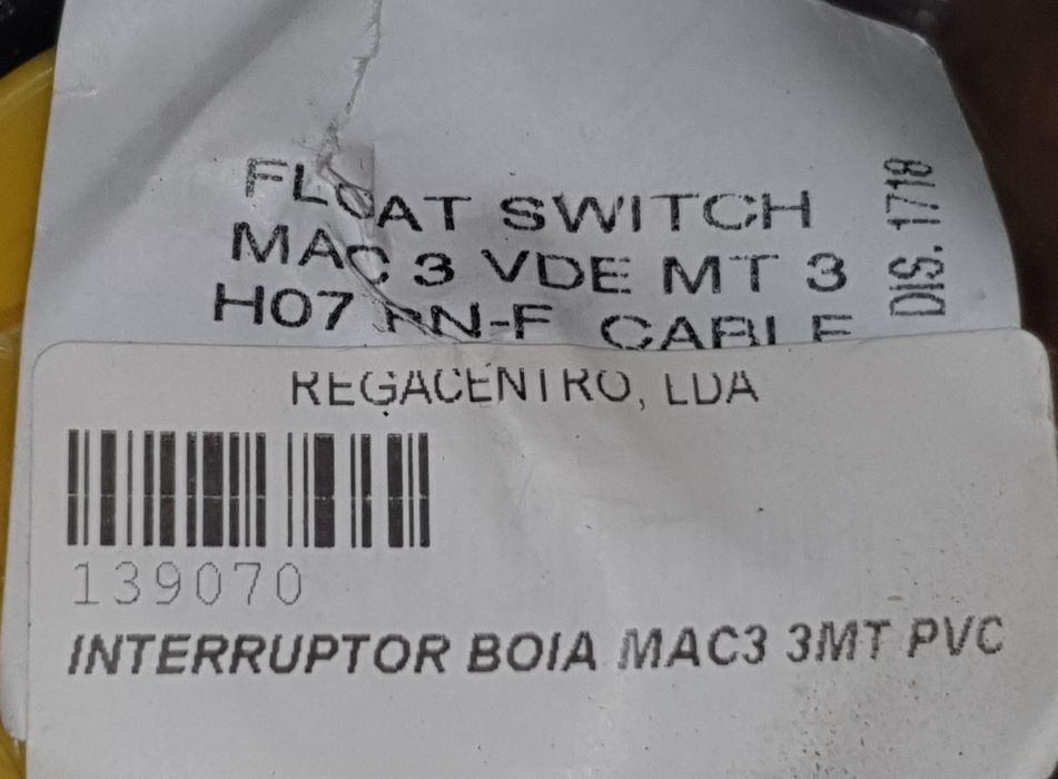 Interruptor Boia MAC3 3MT PVC