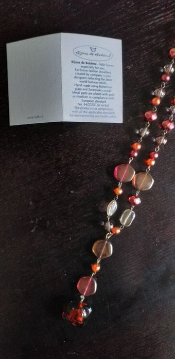 Colar com vidro Boheme e cristais Swarosvzki