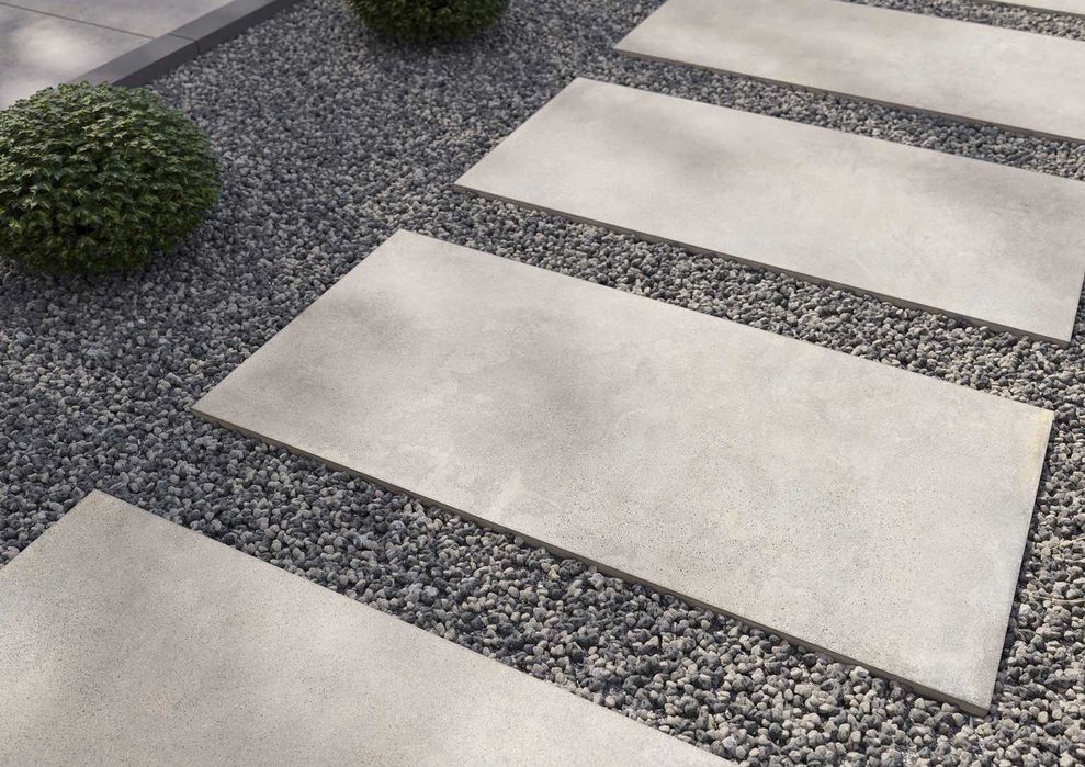 Grube 2CM duże płyty 120x60 tarasowe SZARE beton