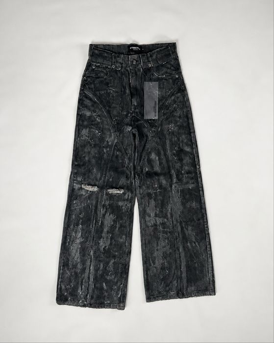 no faith studios waxed джинсы с воском vetements