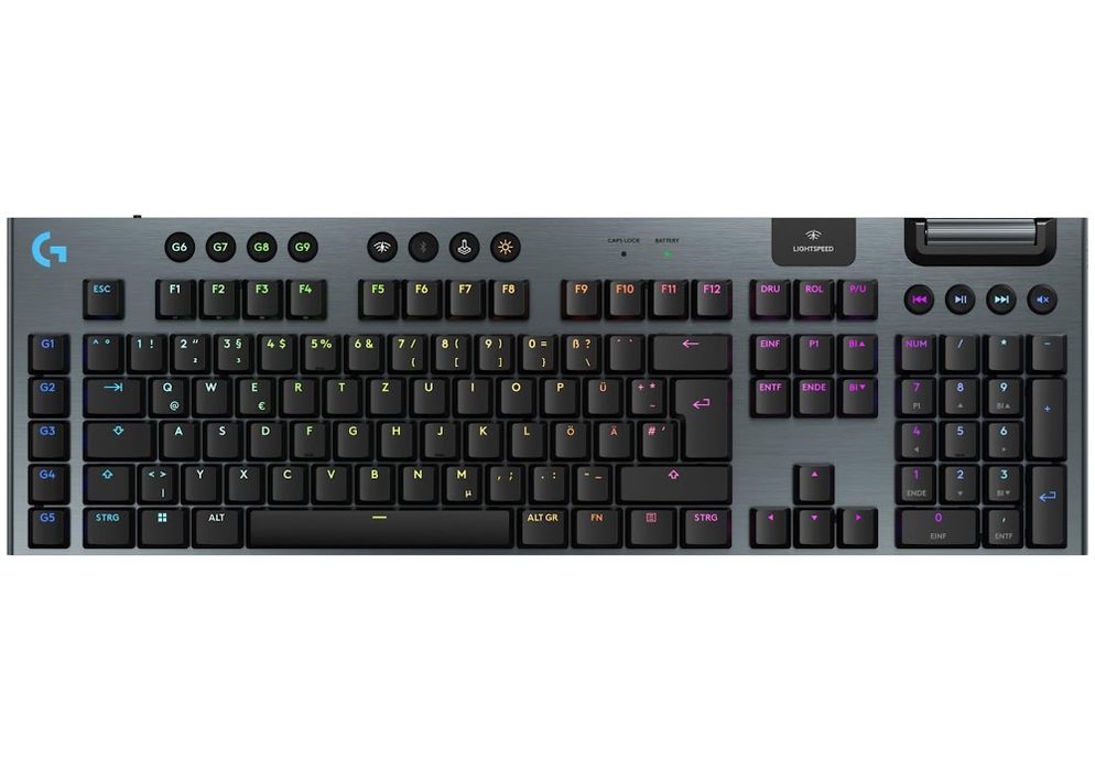 Бездротова клавіатура Logitech G G915 X LIGHTSPEED Wireless Black (механічні клавіши, Bluetooth, USB-приймач, німецька розкладка, з підсвіткою)