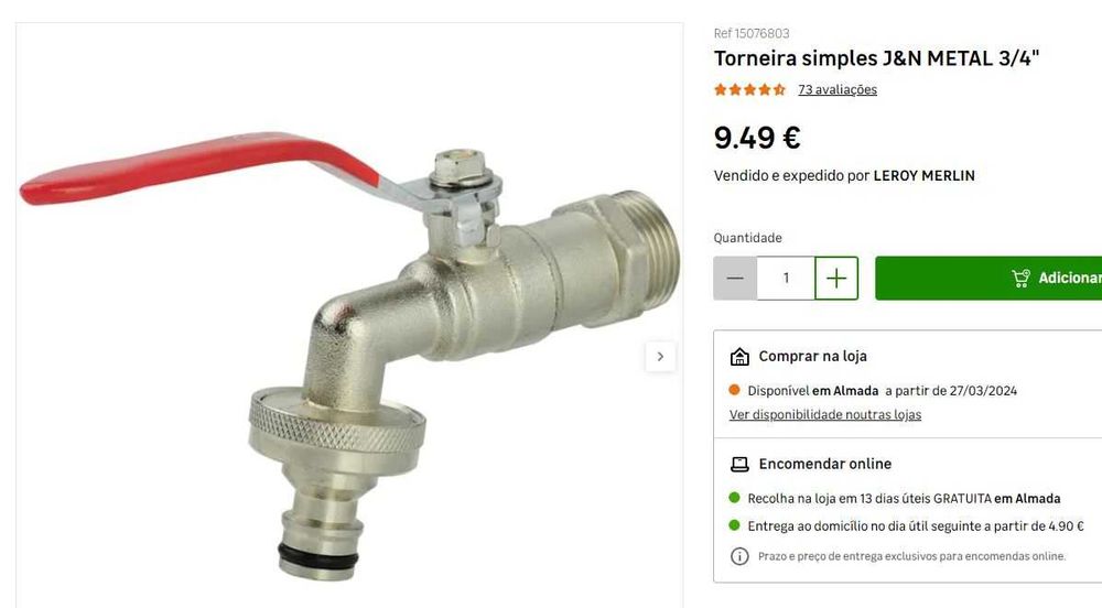 !! LER DESCRIÇÂO !! Torneira Metal 3/4