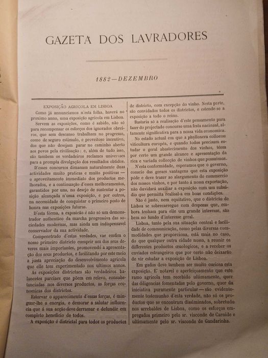 Gazeta dos Lavradores, Dezembro de 1882
