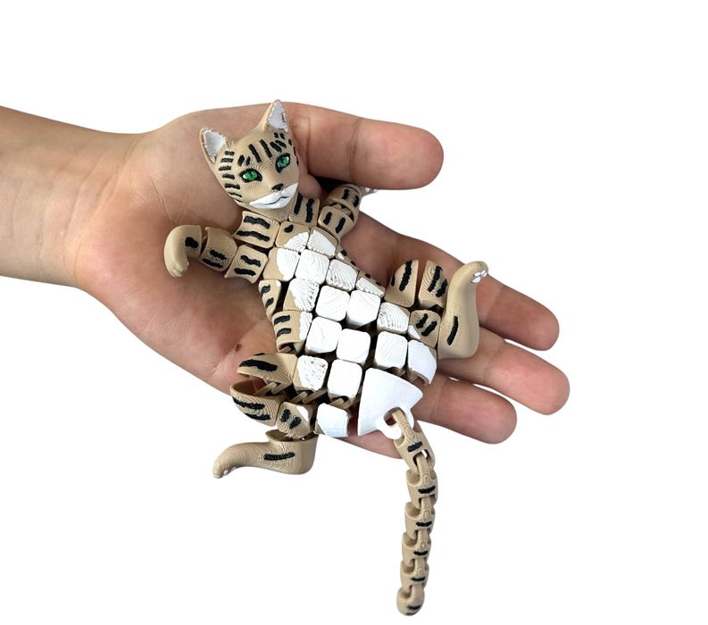 Kotek, kot 3D – ruchoma, segmentowa figurka, antystresowa zabawka, gadżet, prezent