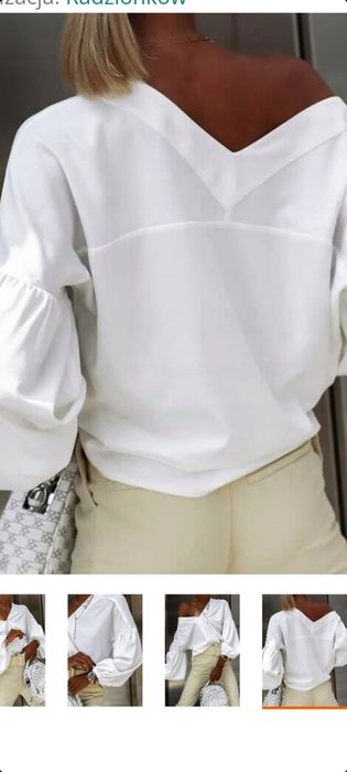 Bluzka simplicity koszula bufiaste rekawy v  neck