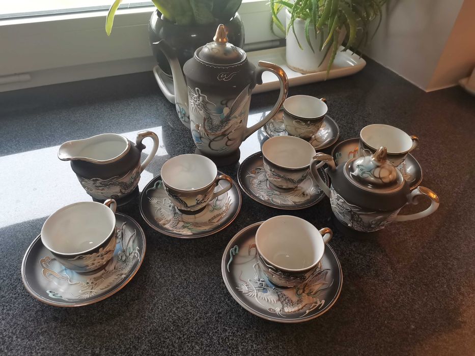 Serwis kawowy / herbaciany japońska porcelana ręcznie malowana