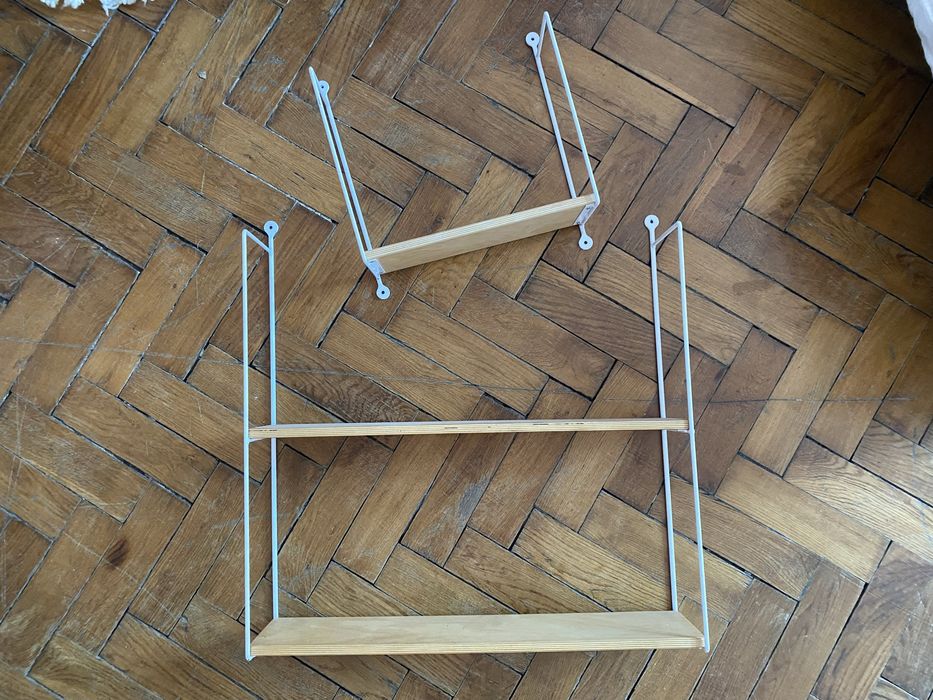 Półki String metalowo drewniane regały półka