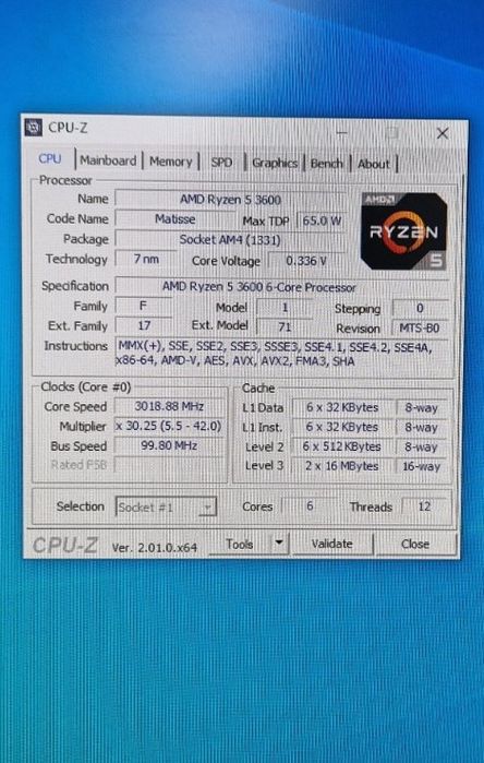 Procesor Ryzen 5 3600 GTX 1060 Ram 8GB