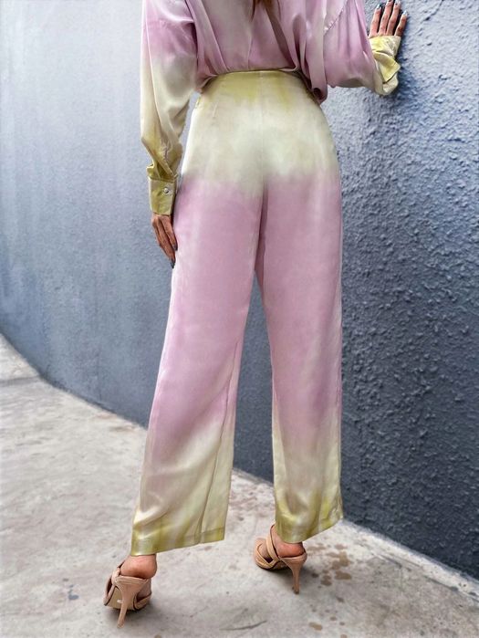 Shein Spodnie Satynowe Boho Ombre Xs 34