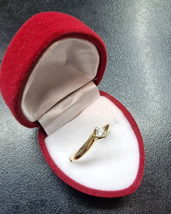 ZŁOTY pierścionek 14K pr.585 rozm13 brylant Komis Madej Sosnowiec