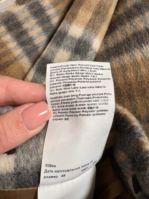 Windsor 40 альпака шерсть спідниця в клітку клітинку шерстяна спідниця
