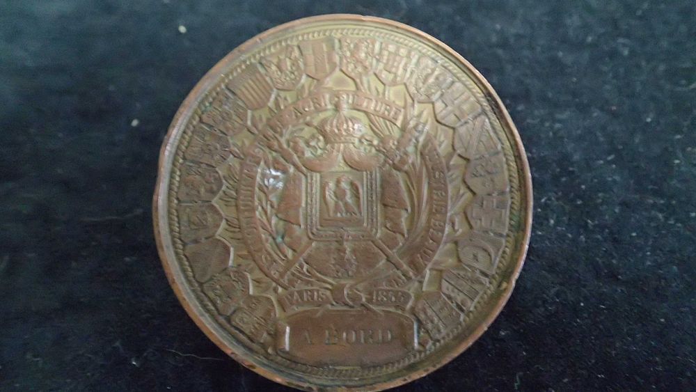 Placa em Bronze da Exp Universal Agriculture, Industrie et Beaux- Arts