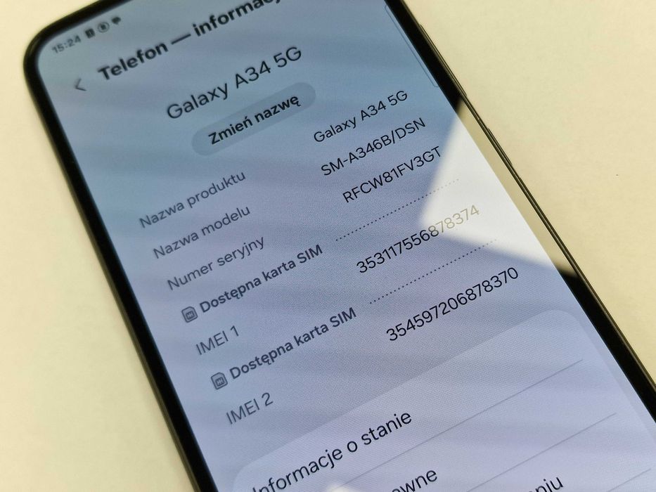 Samsung Galaxy A34 5G/ 6GB/ 128GB/ Awesome Graphite/ Grade A- + ładowa