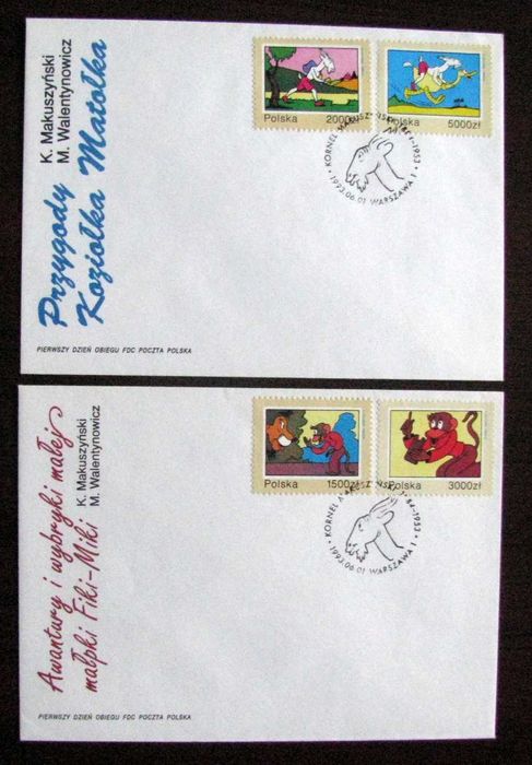 Znaczki Polska koperta FDC - bajki Koziołek Matołek