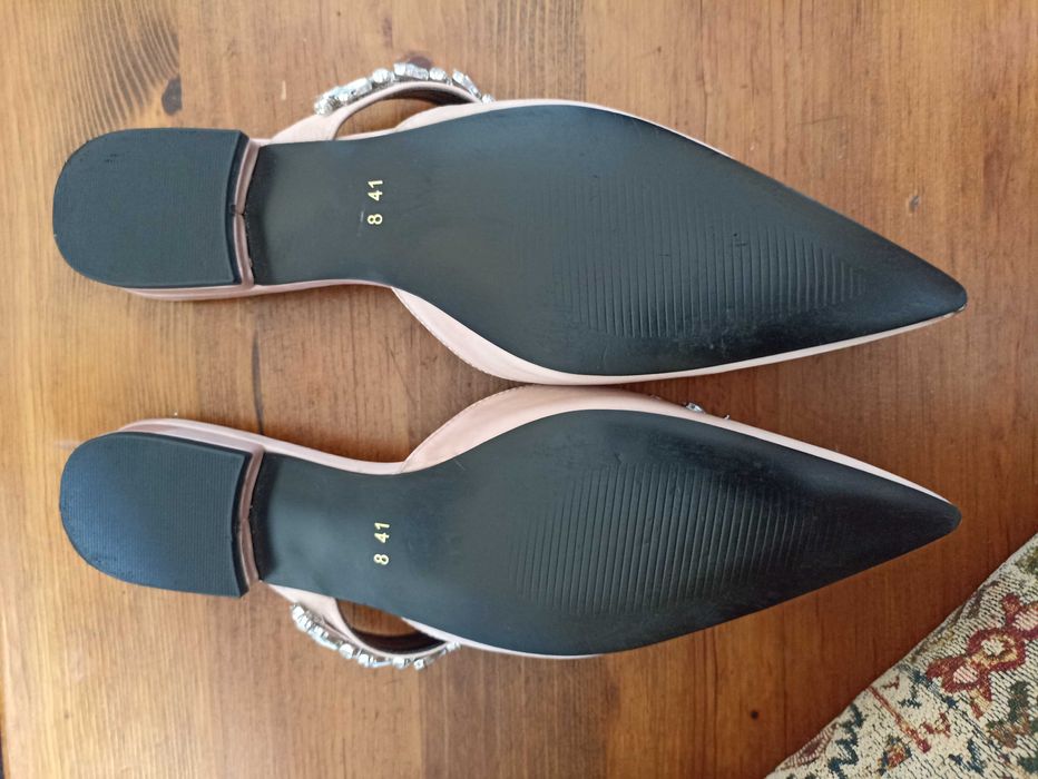 Весільні сатинові пудрові босоніжки з камінням 41 розмір 26,5 см