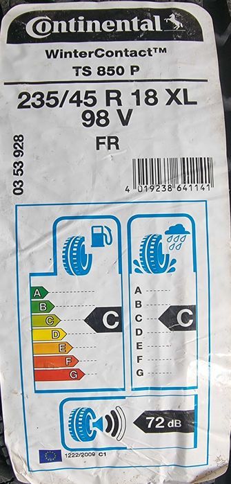 NOWE OPONY CONTINENTAL Winter Contact Ts850p - 235/45/R18 - XL/FR
