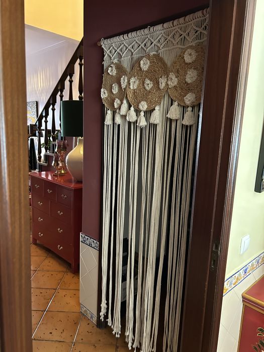 Cortina macrame e corda estilo natural