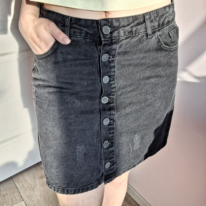 Джинсовая чорна спідниця, юбка xxl-xxxl