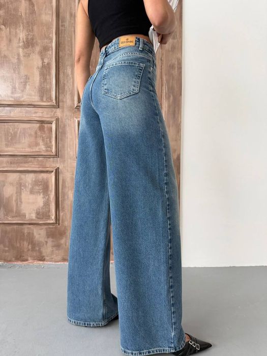 джинси з ефектом потертих Висока  посадка  BAGGY FIT 42 р.