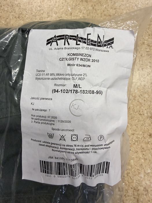 Kombinezon czolgisty nowy M/L