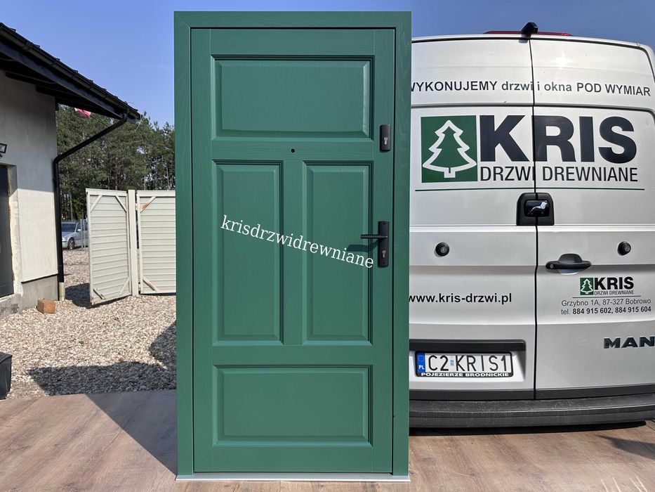 Drzwi drewniane zewnętrzne wewnątrzklatkowe z odwrotną przylgą