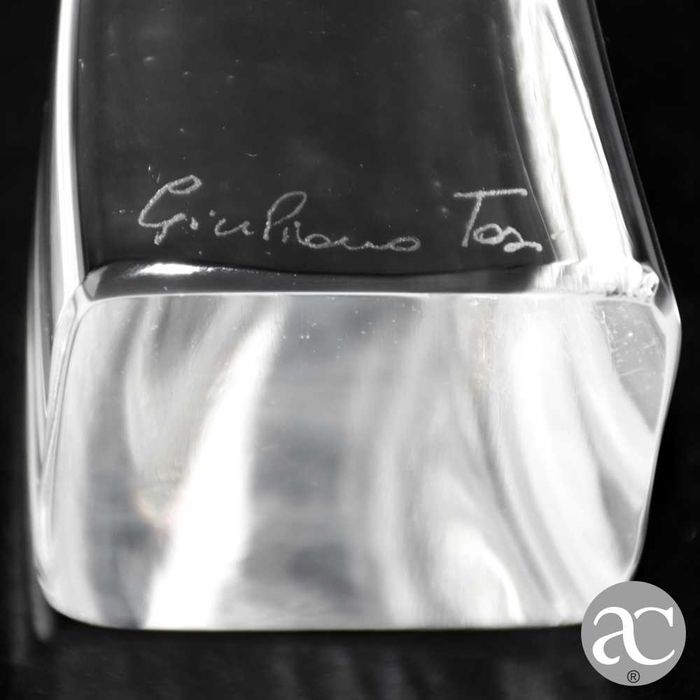 Conjunto de 2 castiçais em Vidro de Murano Assinado “Giuliano Tosi”