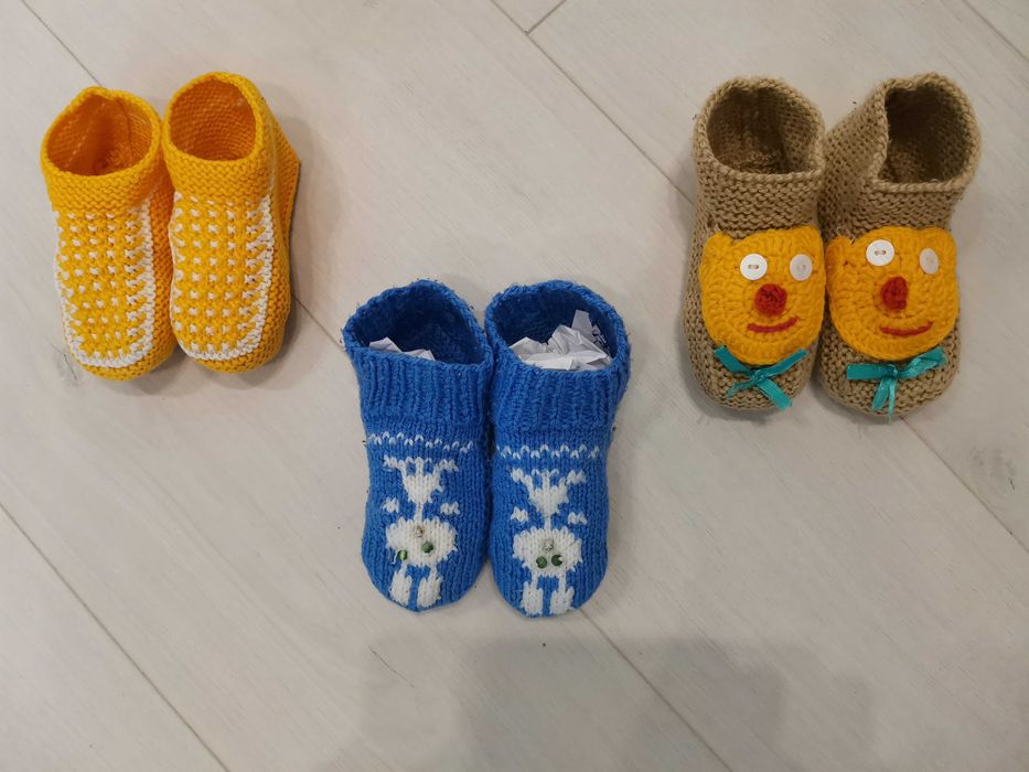 Домашние комнатные тапки, тапочки на ногу 12-13-14-15 см, вязаные