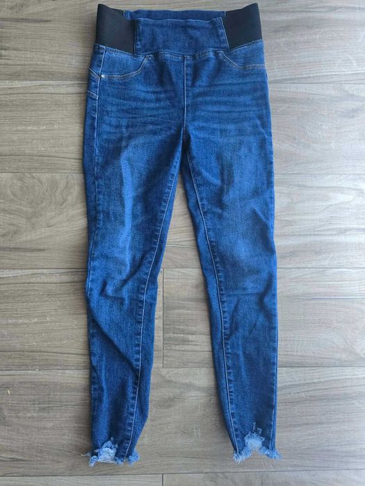 Damskie spodnie jeansowe PUSH UP skinny wysoki stan guma w pasie S