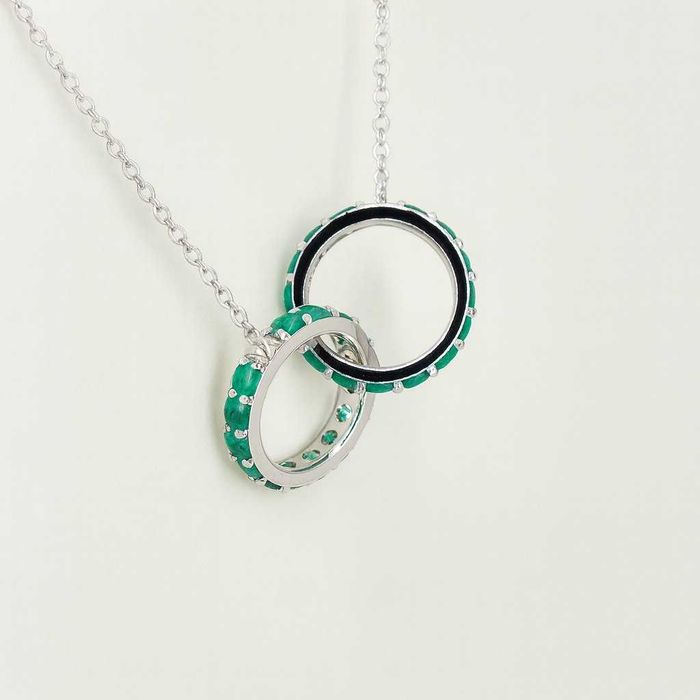 Colar Banhado a ouro Esmeralda - Banho de ouro 18K