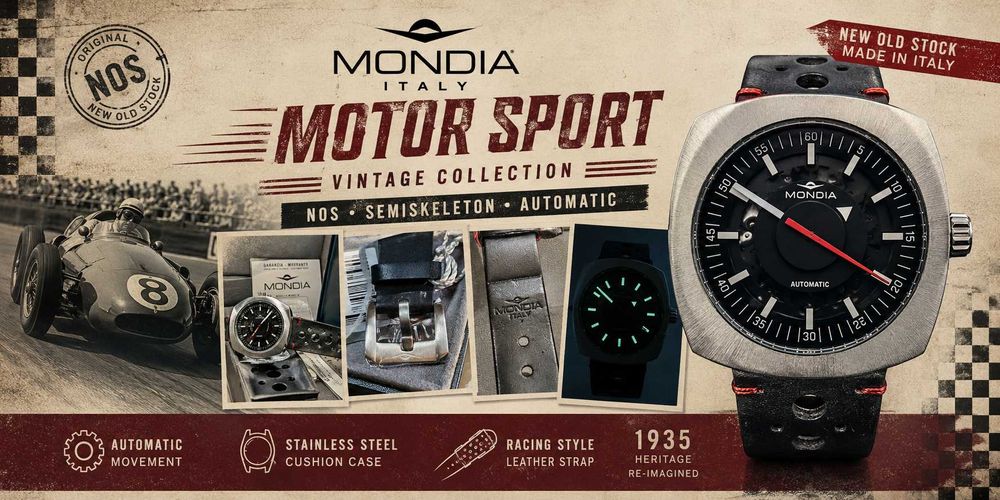 Mondia Automatic – Skeleton | styl Vintage Sport | Full Set NOS