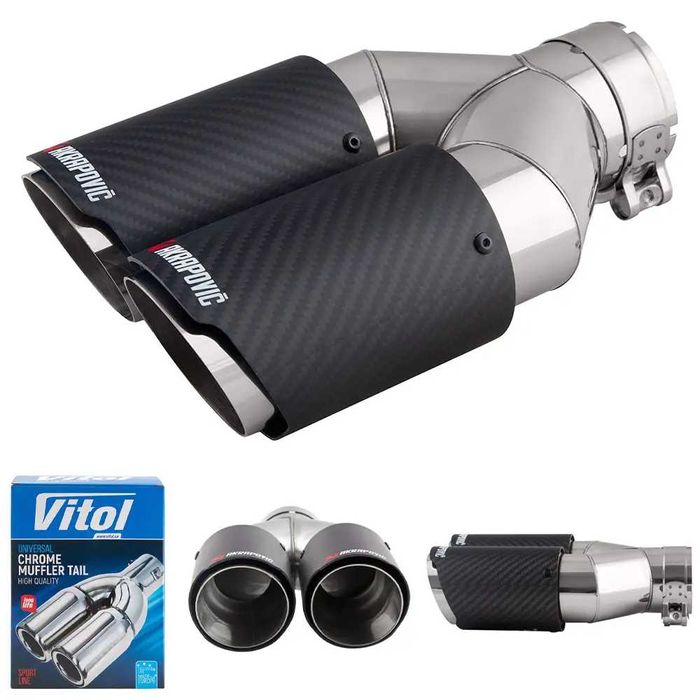 Насадка на глушник Vitol НГ-1135A matte  внутр.d 64мм/довж. 236мм/2*зовн.d 76мм