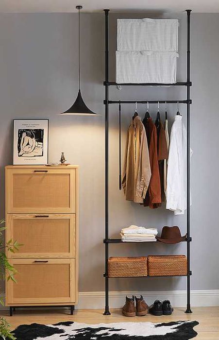 Roupeiro, sistema de guarda-roupa telescópico SoBuy, novos
