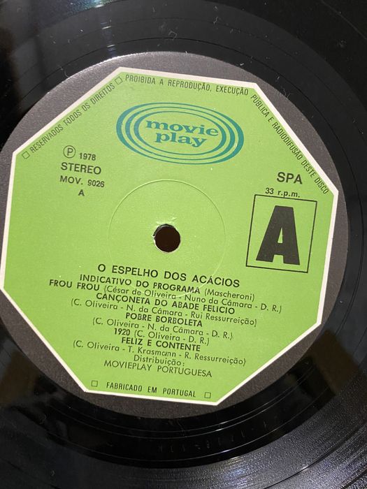 Vinil O espelho dos Acacios - Banda sonora - Nicolau Breyner - 1978