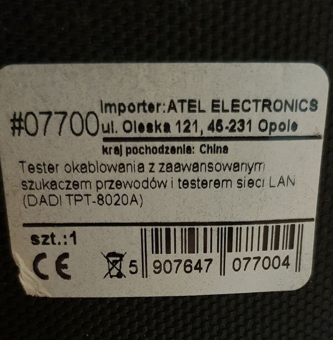Tester okablowania ,nieużywany!