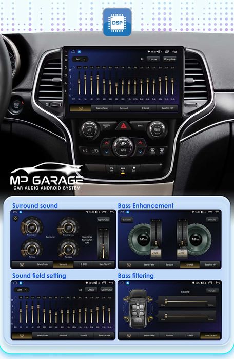 Radio Android Jeep Grand Cherokee WK2 4G Qled+ CP/AA Nawigacja Montaż
