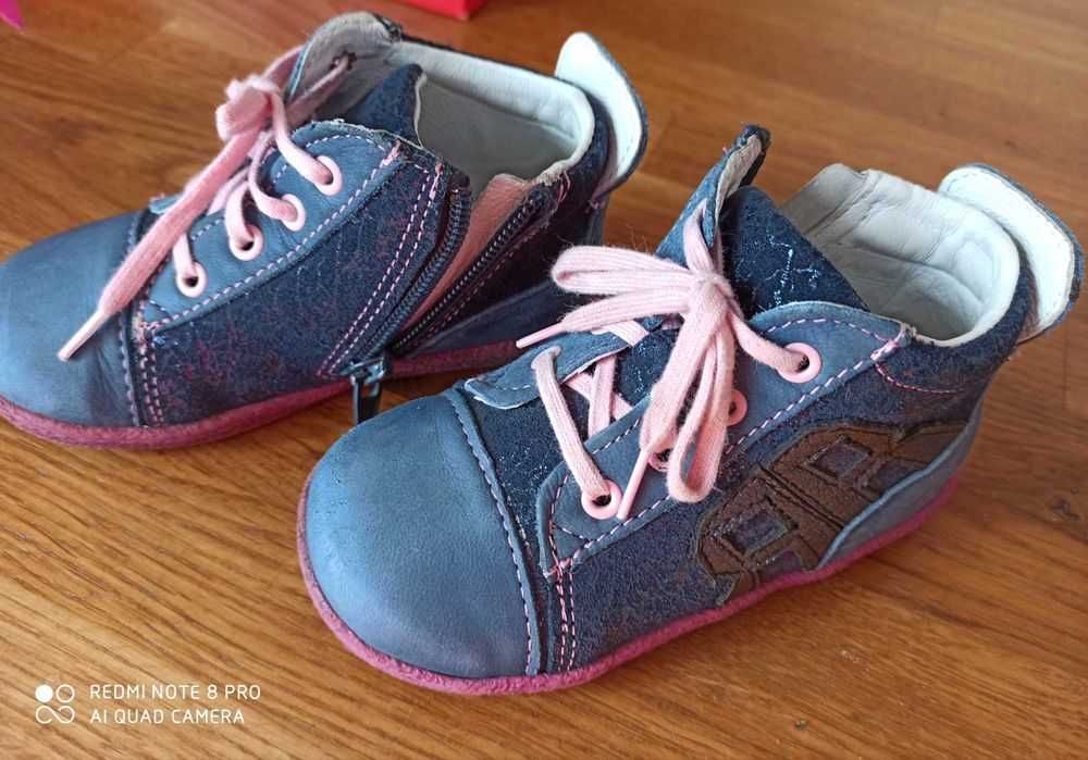 Buty wiosenne, jesienne dziewczęce rozm. 23 Renbut ze skóry naturalnej