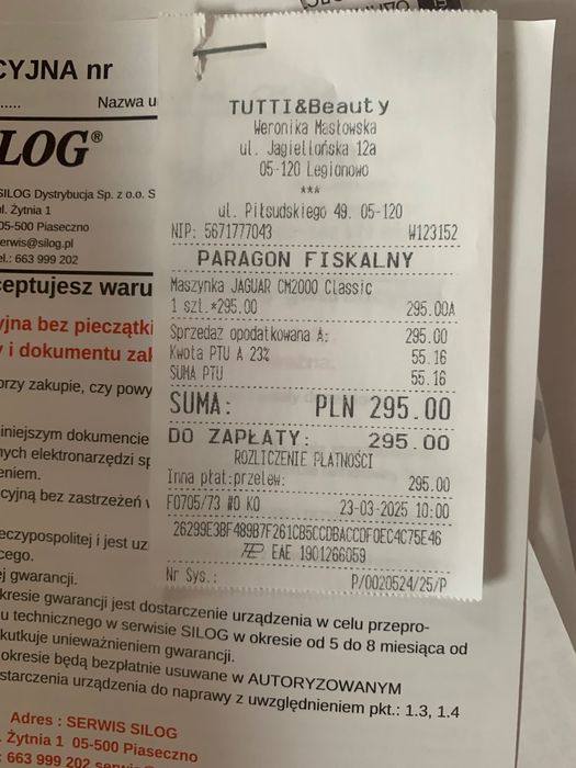 Strzyżarka golarka Jaguar