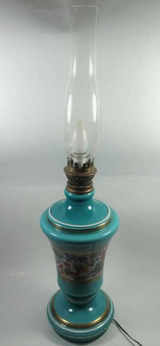 Grande Candeeiro Antigo em Vidro Opalino