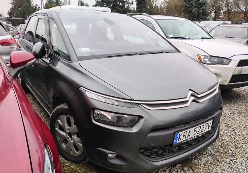 Citroën C4 Picasso 2014r, 1.6HDI. Lekko uszkodzony lewy tył. Jeździ