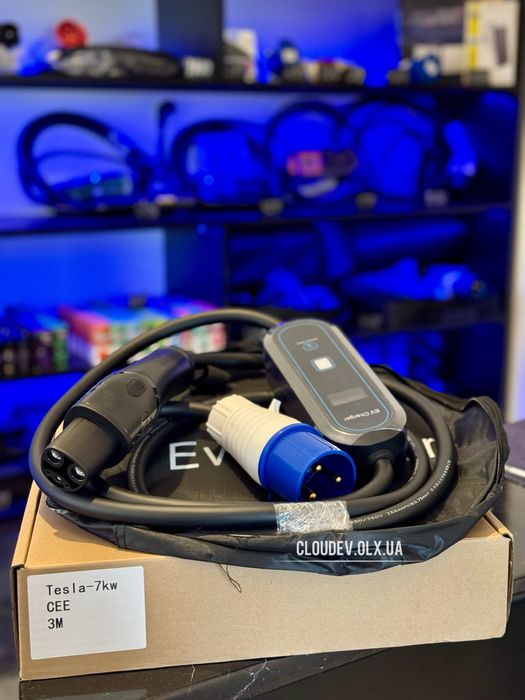 EV Charger 32A 7,2кВт, 16A 3,5кВт потужні домашні зарядки для Tesla